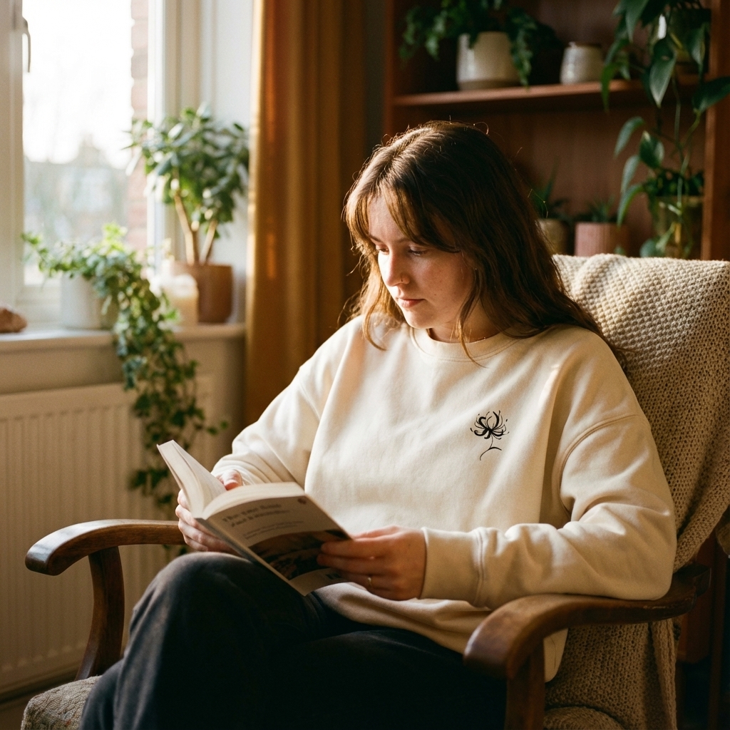 Spider Lily Cream Sweatshirt view 4